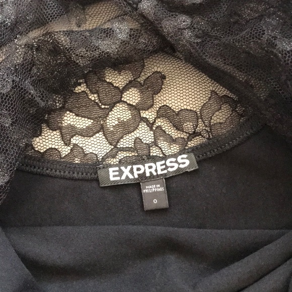 Express Black Lace Mesh Mini Dress - Picture 6 of 7